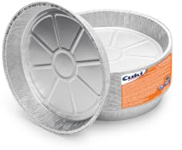 Cuki Professional Vaschette in Alluminio Tonde, ∅ 29 x h4 cm, 1 Confezione da 50 Pezzi