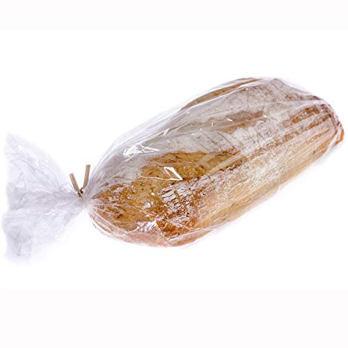 Small Bread Poly Bags,100 Pcs 14x3x5 Inches Bread Loaf Packing Bags with 100 Twist Ties,Clear Thick Gusseted Grocery Bakery Bag (Small-5x3x14)