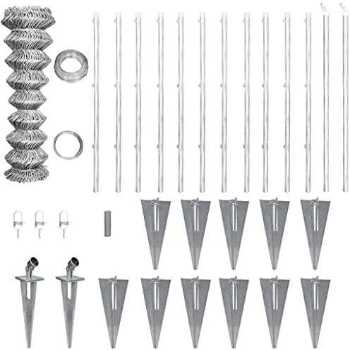 MUSEVANE weidezaun sichtschutz zaun hühnerzaun mit Pfosten Erdanker Verzinkter Stahl 25×1 m
