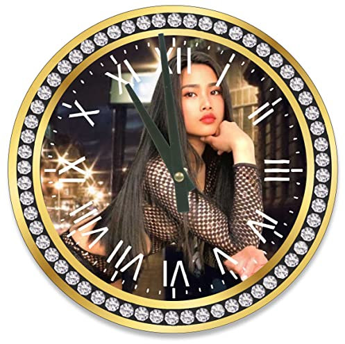 INDIGOS UG - Glaswanduhr Rahmenlos mit Uhrwerk mit Foto individuell Bedruckt Motiv - selbst gestalten - 290 mm - personalisierte Geschenk-Idee - Fotouhr mit eigenem Wunschtext - Baby Büro Wohnzimmer