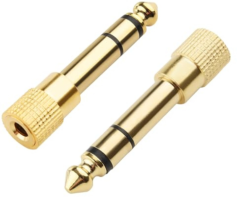 Cable Matters 2er-Pack 6,35 mm auf 3,5 mm Kopfhörer Adapter (6 3 Klinke auf 3 5 Adapter, 3 5 Klinke auf 6 3 Klinke Adapter) mit solid Copper, Klinke 3 5 auf Klinke 6,3 Adapter | Stecker auf Buchse, vergoldet, 3,5 mm auf 1/4 Konverter