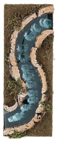 Holyart Puentes, Ríos y Empalizadas: Recorrido del río Pesebre 33x14 Corcho y Madera