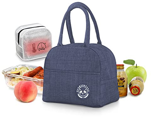 JEEZAO Klein Leicht Lunch Tasche,Kühltasche Isoliertasche zur Arbeit Schule,Picknick,Faltbar Wasserdicht Reißverschluss 6L