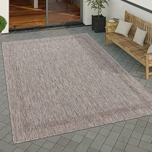Paco Home Alfombra Interior Y Exterior Balcon Terraza Alfombra Cocina Moderna Dibujo Geometrico Motivo Abstract, tamaño:200x280 cm, Color:Naturaleza