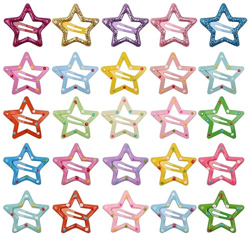 XPEX 25 Pièces Étoiles Barrettes À Cheveux, Pince Cheveux Femme, Étoiles Barrette Cheveux, Bijoux Cheveux pour Bébés Filles et Enfants