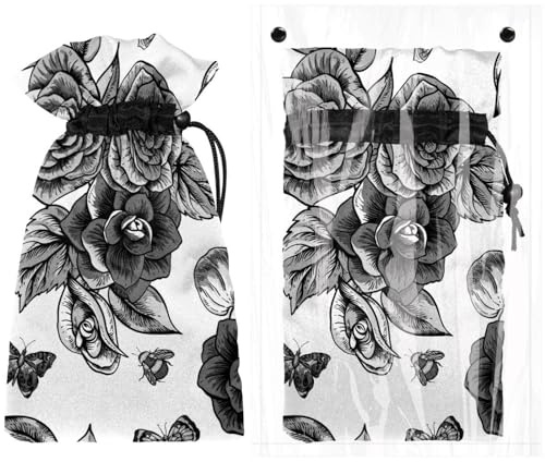 Blooming Begonia Flower Butterfly and Bees Outdoor Tap Cover for Winter, Insulated Protector Faucet Covers Outdoor Garden Faucet Socks from Freezing Bursting, 6.9 W x 11 H