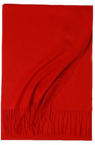 Kaschmir-Schal für Damen, einfarbig, Winter, Pashmina, Herren, warm, weich, Kaschmir-Schal, rot, 180-30 cm