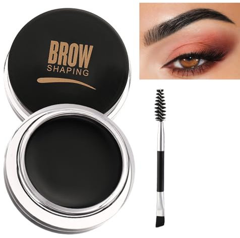 EONFAVE Wasserfestes Augenbrauen Gel, Langanhaltend Augenbrauen Formen Brow Gel Mit Bürste, Hochpigmentiert Augenbrauenfarbe Leicht Nicht Fettend Styling Augenbrauengel (05 schwarz)