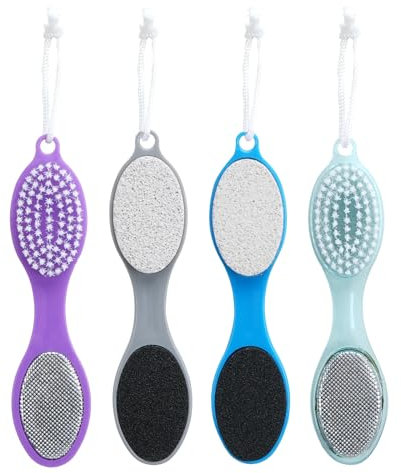 HO2NLE Spazzola per La Cura dei Piedi Lima in Pomice con Manico per Esfoliare La Pelle Morta,Lima per Piedi,Pietra Pomice Naturale,Lima per Pedicure,Lima Multiuso per La Cura dei Piedi 4 in 1