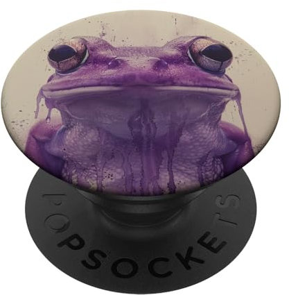 Cottagecore Frosch Lila Vintage Aquarell Frosch PopSockets mit austauschbarem PopGrip
