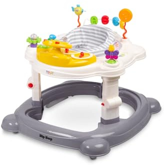 Toyz HIPHOP Lauflernhilfe für Babys ab 6 Monaten mit Lerntafel - Activity Center mit Licht und Musik - Laufen lernen und Entwicklung der Feinmotorik - Grau