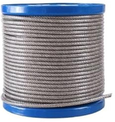 Fune Cavo Acciaio, 6mm Cavo Inossidabile Rivestito PVC, Cavo Metallico 304 in Acciaio Inox, 7 * 7(5m)