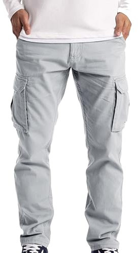 Cargohose für Herren, lockere Passform, Stretch-Arbeitshose, schmale Passform, Cargohose, athletische Passform, Trainingshose, Arbeitshose, Wanderhose, gerades Bein, flache Vorderseite, Loungehose,
