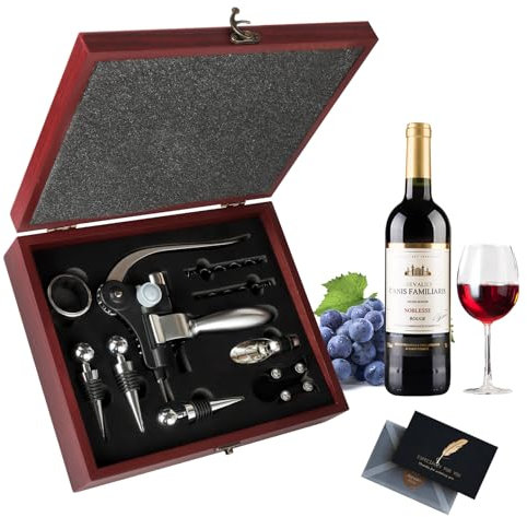 UCAMP Sacacorchos Set Vino Accesorios 11 Pzs Abridor de Vino,Set de Accesorios para Vino,abridor de vino de conejo,Abridor de Vino,con Caja Regalo,Juego de sacacorchos para amantes del vino