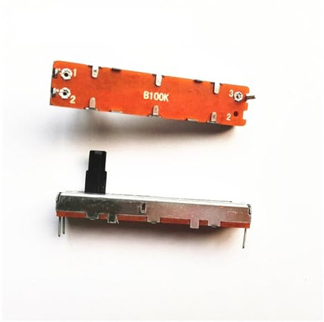 REIUAFWYGV 1pcs Length 45MM Width 9.5MM Three-Legged Mono Direct Slide Potentiometer B100K Mixer Volume Resistance B104