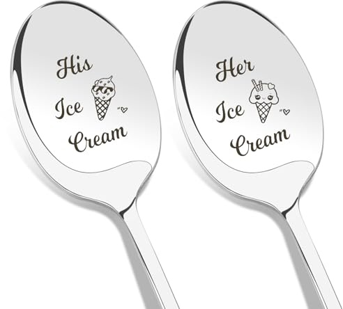 fuakUip Couples Gifts,Valentines Day Gifts for Her,Valentines Day Gifts for Him,Couples Christmas Gifts,Mens Valentines Gifts,Engagement Gifts,His and Hers Gifts,Ice Cream Spoons,Gifts for Couples