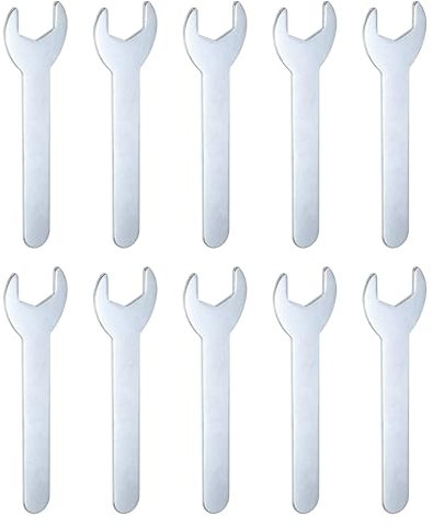sourcing map 10pcs Small Wrench Open End Wrench 17x108x2mm Metric U-Shaped Single Open Ended Spanner Super Thin Small Flat Head Galvanizing Wrench for Automotive Repair Furniture Assembly