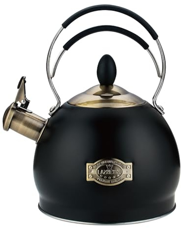 Bouilloire sifflante de 2,6 l en acier inoxydable avec poignée résistante à la chaleur, convient pour tous les types de feux, y compris l'induction