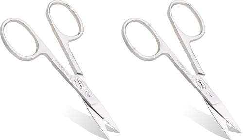 Fine Lines - Thick Nail Scissors - Stainless Steel STRAIGHT Scissor for Women & Men -Silver Manicure Scissors for Nails, Cuticle & Hair Trimming- Suitable for Manicure, Pedicure, Hair & Beard Grooming