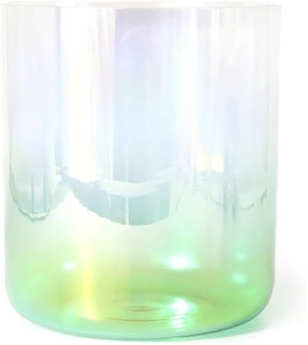 Kristall-Klangschalen-Set, 7 Zoll klare grüne Kristall-Klangschale, 432 Hz Klangschale, Chakra-Schale, for Yoga-Meditation und Klangheilung, mit Acryl-Klöppel und O-Ring(E Note)