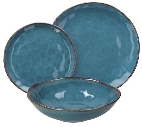 Tognana Nordik Pacific, Servicio de platos 18 piezas para 6 personas, Stoneware, Azul