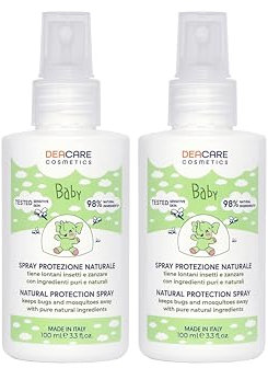 Deacare Baby KIT 2 SPRAY PROTEZIONE ZANZARE E INSETTI NATURALE per neonati e bambini. 2x100 ml