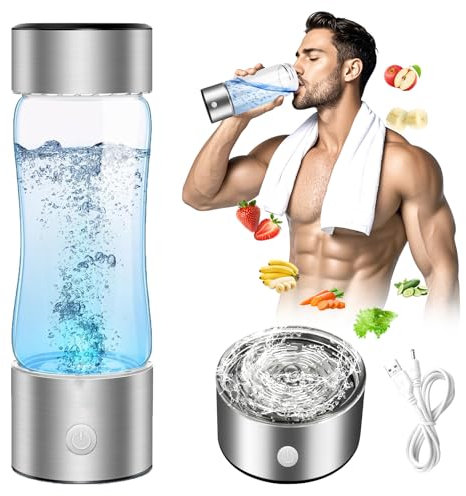 Hydrogen Water Bottle 420ML, 3-Min Hydrogen Water Generator with USB Rechargeable Battery, SPE Tech Electrolysis, Portable Hydro Bottle for Home Office Gym Travel