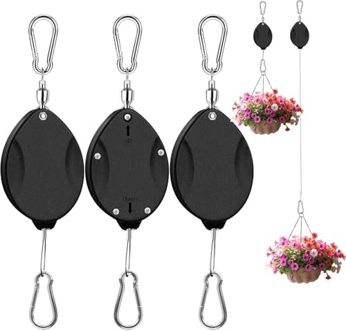 6 Stück verstellbare Haken aus Metalldraht, robuste einziehbare Pflanzenaufhänger, Pflanzenrollen zum Aufhängen von Pflanzen, einfach anzuheben und zu senken, maximale Traglast 20 kg (6 Stück)