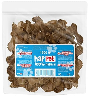 HAPPET Hundeknochen natur 30 cm - 3 Stück - große Rinderbällchen - fördern die Mundhygiene, Stressabbau und befriedigen den Kauenaufsatz