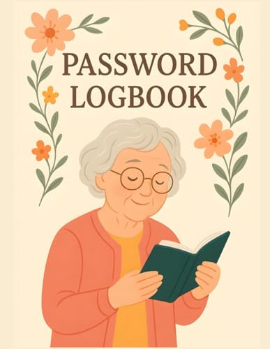 Internet Address & Password Logbook for Seniors: Easy-to-Use Password Keeper | Large Print Letters | Internet Address Book with Floral Cover Design for Elderly & Women