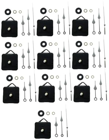 Dytabepl 10 Set Uhrwerk für Wanduhr, DIY Leiser Bewegungsmechanismus Spindelzeiger-Sets, Quarz Uhrenwerk Lautlos, DIY Uhrwerk Mechanismus Reparaturteil Uhr Kit zum Basteln