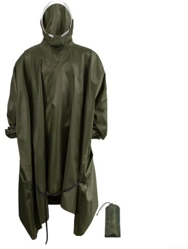 Homeponnew Chaqueta impermeable ultraligera multifuncional 3 en 1 con nailon Ripstop para senderismo, ciclismo y pesca con hebilla resistente al viento en la cintura y bolsa de almacenamiento (con