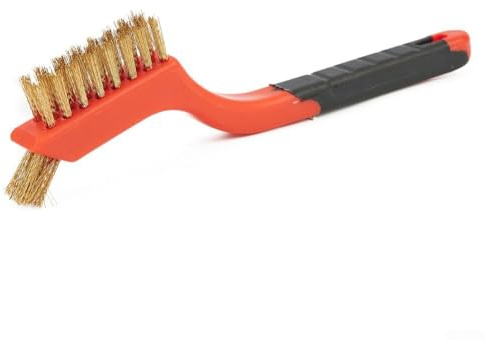 Yuanpgky Set di spazzole metalliche con setole in nylon, ottone e acciaio per rimuovere la ruggine, spelare e pulire i metalli, kit di 3 utensili manuali con plastica lunga (filo di rame)