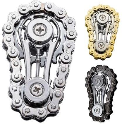 Fahrradketten Fidget Spielzeug, 3PCS Metallketten Fidget Spielzeug Erwachsene Kinder, Stressabbau Spinner Fidgets Fahrradketten Spielzeugs, Lustig Hand Spinner Fingerspielzeugs, Für ADHD Geschenk