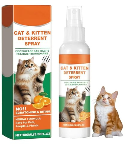 MIMEMIME Cat Deterrent Spray, Cat Repellent Spray for Indoor & Outdoor, Anti-Scratch Cat-Spray to Protect Furniture, Sofas, Rugs & Restricted Areas, 100ml