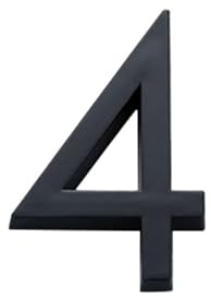 LOAFTWICRE House Numbers 4inch/10cm Black For Home Mailbox Hotel Address Acrylic Tag Number Plate Sign 0 To 9 Door Label(Number 4)