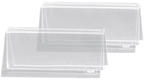 SIGEL Tischkartenhalter mit Klemmfunktion Acryl 2 Stück | TA150, Für Menükarten und Hinweise, glasklar, 10x5x6 cm, passend für viele Formate