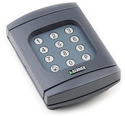 Berner Funk-Codetaster BHS591 (blau, für Garagentorantriebe, Tastatur beleuchtet, Frequenz 868 MHz, 4 Kanal, für Innen- / Außenbereich) 2901906