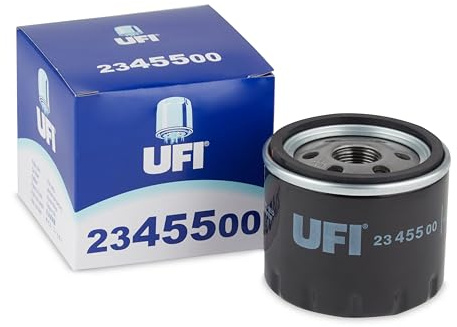 UFI Filters, Filtro de Aceite 23.455.00, Filtro de Aceite de Recambio, Apto para Coches, Apto para Modelos Alfa Romeo, Fiat y Lancia