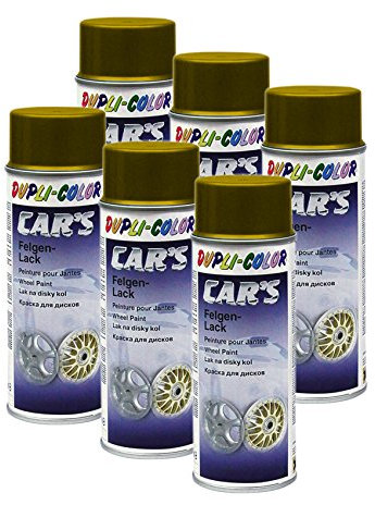 DUPLI_bundle 6 X Dupli-color Cars cerchi oro cerchio oro brillante vernice protettiva in acciaio leggero in Metallo 400 ML