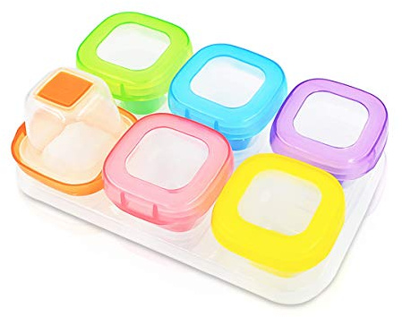 SONARIN Improve Aufbewahrung für Babynahrung,BPA-frei,TPE-Weichboden,100% auslaufsicher,gefroren,Mikrowelle verwendbar(6 x 60 ml)