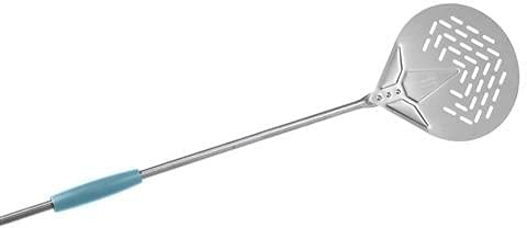 GIMETAL Palettino Pizza Inox, diam. 26 cm Forato, Manico 150 cm