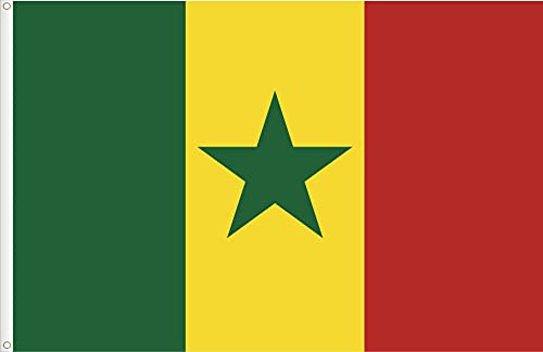 DRAPEAU DU SENEGAL. QUALITÉ SATIN PREMIUM 120 GRMS. DIMENSION 150X90 CM