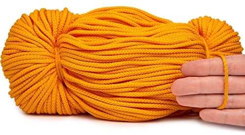 100m Kordel, Stärke 3 mm, 100% Polyester, universal Polyesterkordel, gelb