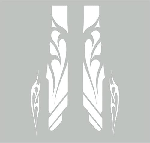 DualColorStampe Aufkleber Fahrradgabel MTB Mountainbike Sticker Fahrrad Zubehör Tribal Aufkleber B0037 (Weiß Matt)