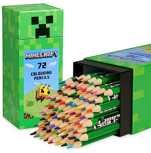 Minecraft Färgpennorset för barn 72 pennor Målarlåda Creeper Design Målaruppsättning för barn i åldrarna 3 Officiella presenter för pojkar