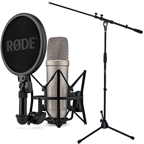 Rode NT1 5th Generation XLR USB Studio-Mikrofon + keepdrum MS106 Galgen- Mikrofonständer