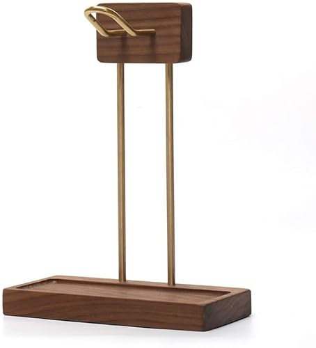 Headset Holder,Headphones Hanger,Headset Stand , Black Walnut Wooden Headphone Stand Brass Creative Headphone Shelf Bracket Headphone Holder Earphone Rack Headphone Stand For Desk (Color : B-without U