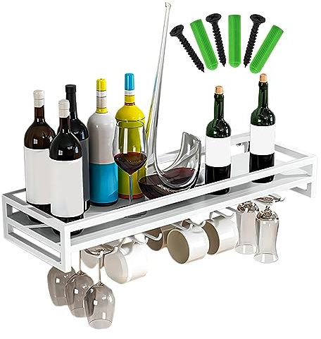LIGUOYI Weinglashalter Hangend Wandbefestigung Weinflaschenhalter Gläserschiene 60/80/100CM Robust Und Langlebig Weinflaschenregal Und Stemware-Aufhänger, Für Familie Restaurant Hotel Bar