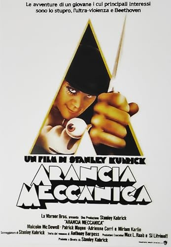 KUSTOM ART Poster Decorativo da Parete Arancia Meccanica A Clockwork Orange Stampa Artistica su Carta Patinata 42x30 cm Senza Cornice